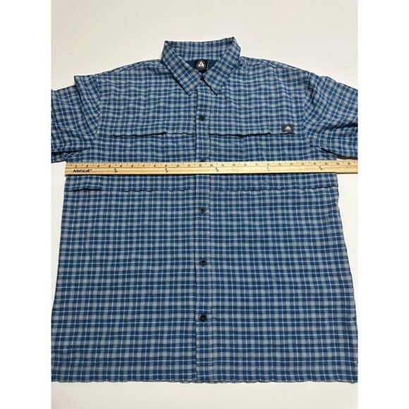Vintage Nike ACG Dri Fit Shirt Mens Large Blue Plaid All Condition Gear - Picture 14 of 16